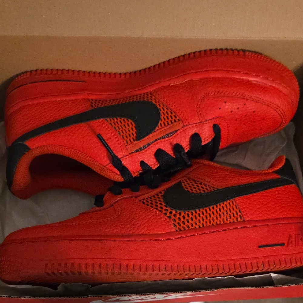 Vibrant Red Sneakers with Black Accents